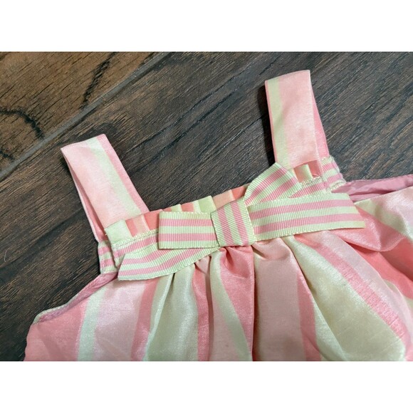 Disney Winnie the Pooh Baby Girl Dress Outfit Newborn Pink Green‎ Yellow Stripe - Picture 2 of 5